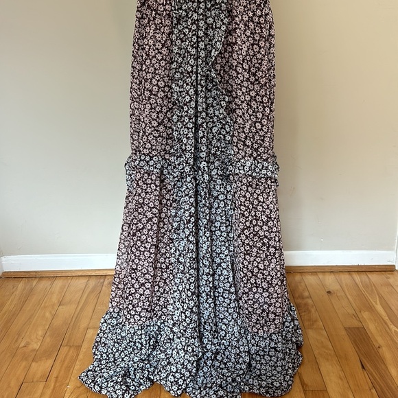 Sabina Musayev Floral-Print Tiered Gown New Size Small - Picture 8 of 13